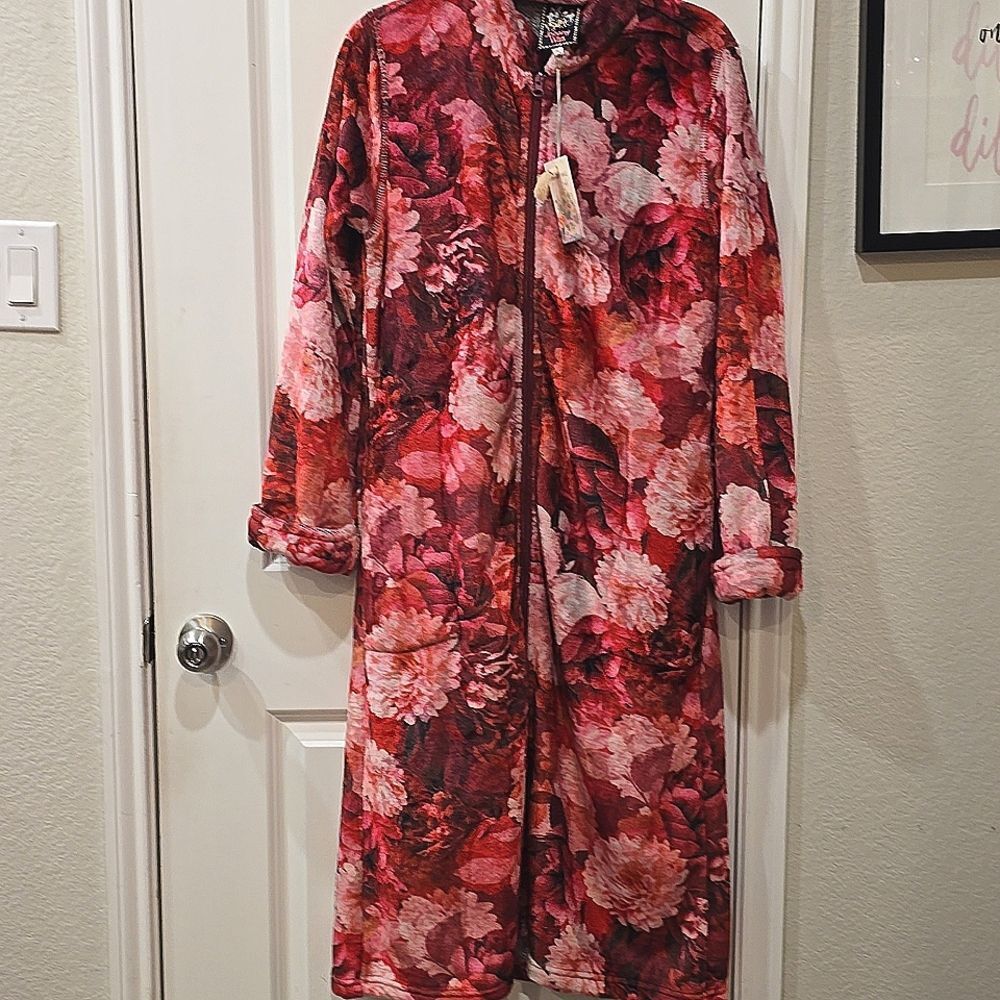Johnny‎ Was Zip Up Robe- Rosas - Picture 8 of 9